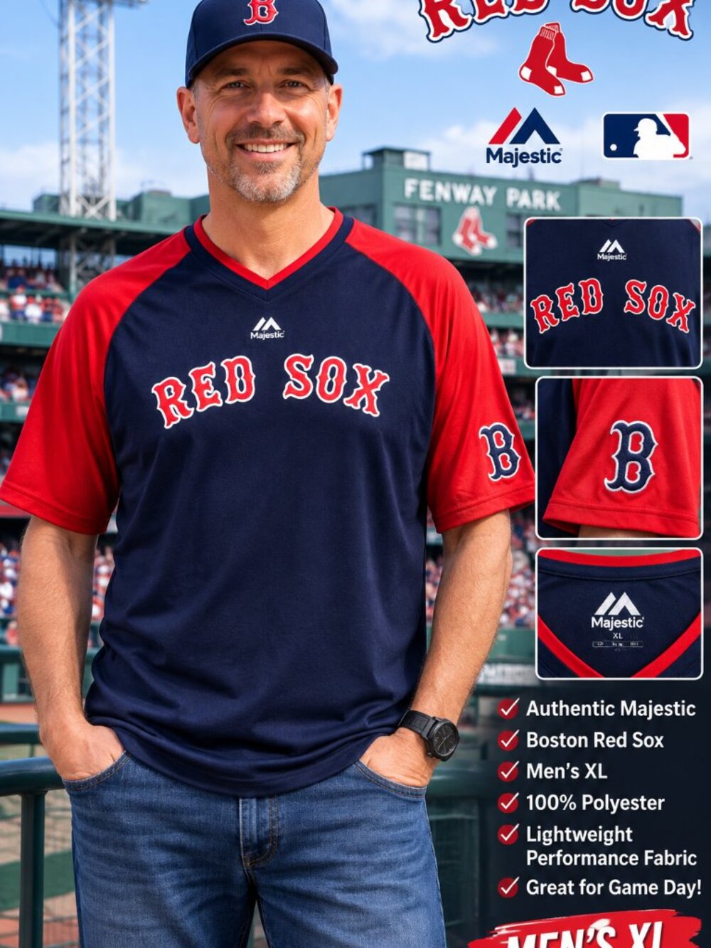 ⚾ Boston Red Sox Majestic MLB Performance Shirt – Men’s XL 🔥